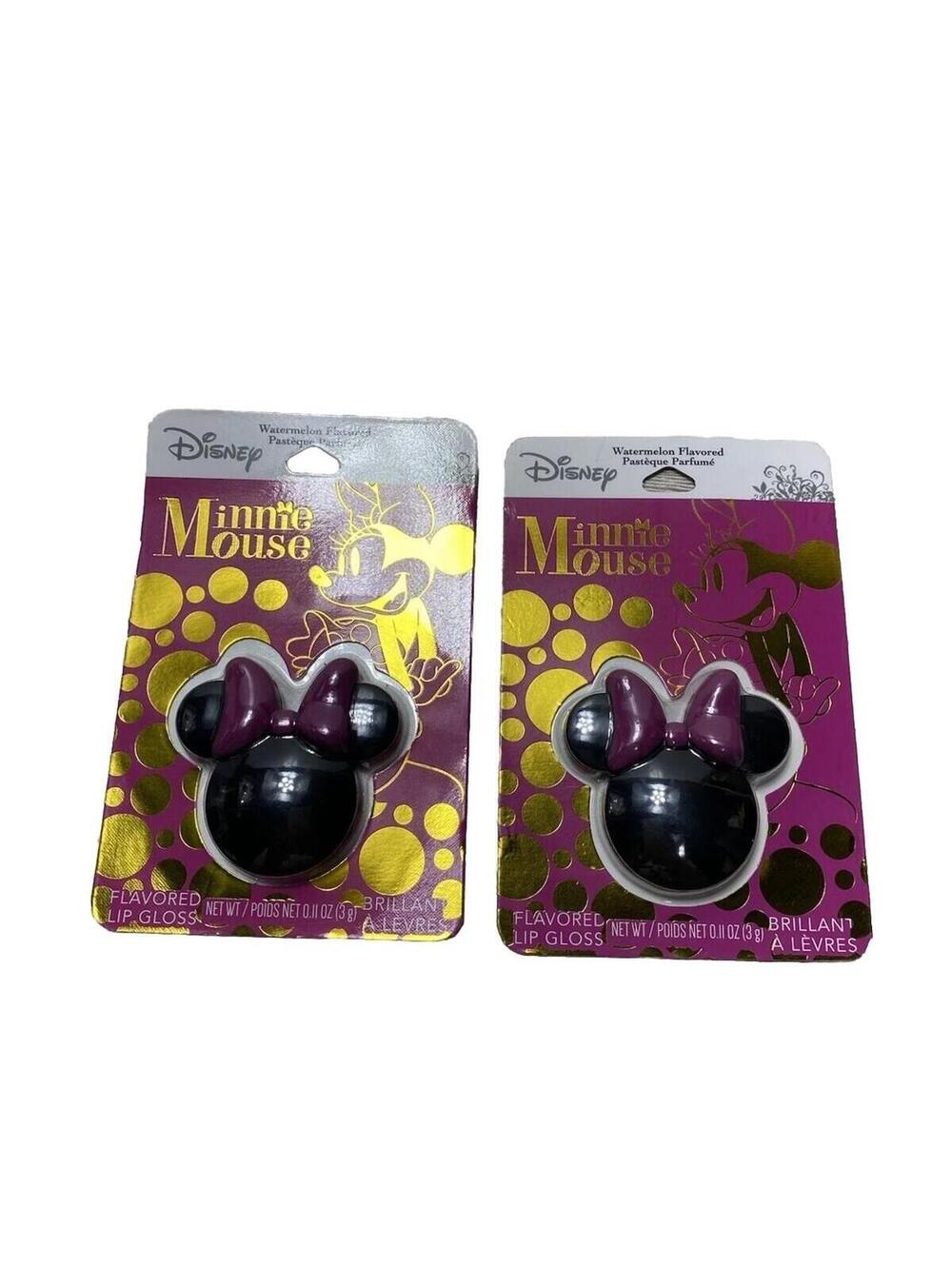 Disney Minnie Mouse 2pc Watermelon Flavored Lip Gloss Set New Authentic Gift